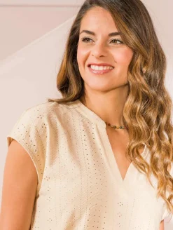 Top maille ajourée