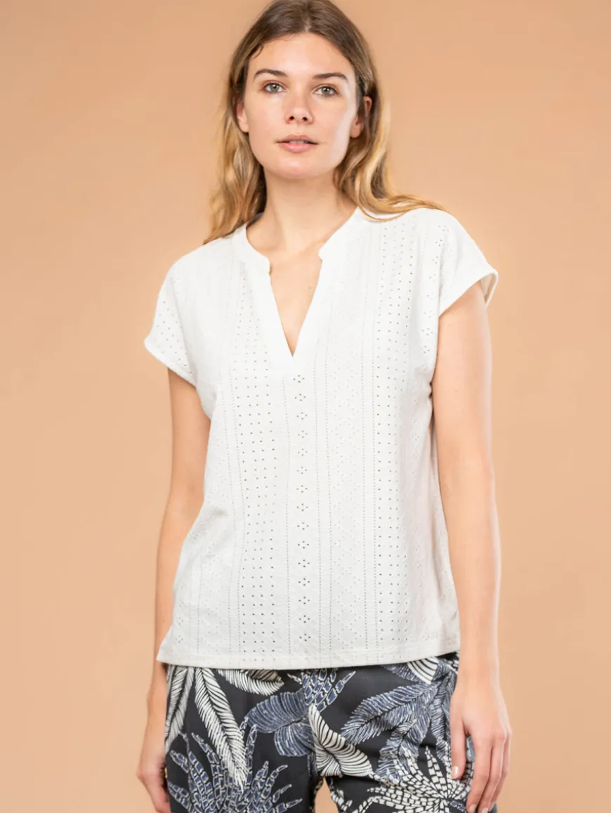 Top maille ajourée