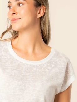 Top maille effet lin