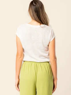 Top maille effet lin
