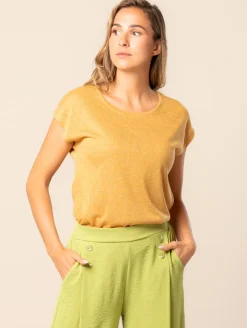 Top maille effet lin