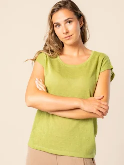 Top maille effet lin