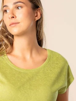 Top maille effet lin