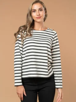 Top maille esprit marinière