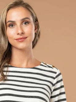 Top maille esprit marinière
