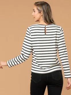 Top maille esprit marinière