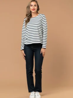 Top maille esprit marinière