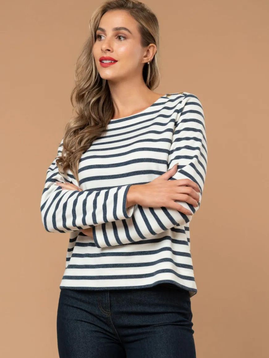 Top maille esprit marinière