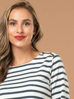 Top maille esprit marinière