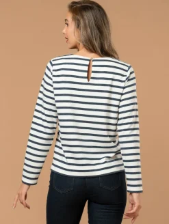 Top maille esprit marinière