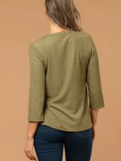 Top poches maille fantaisie