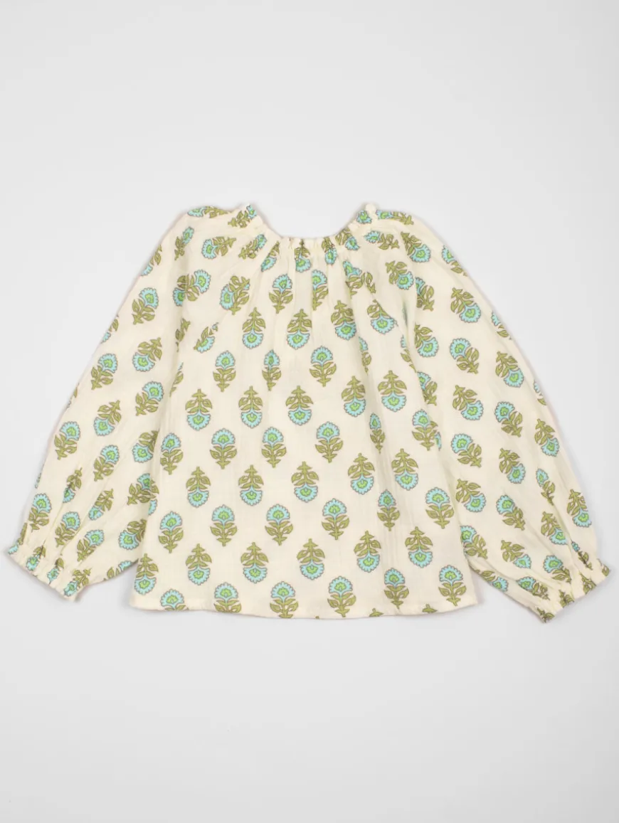 Tunique fleurs gaze de coton
