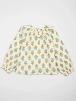 Tunique fleurs gaze de coton
