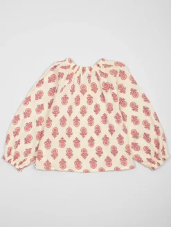 Tunique fleurs gaze de coton