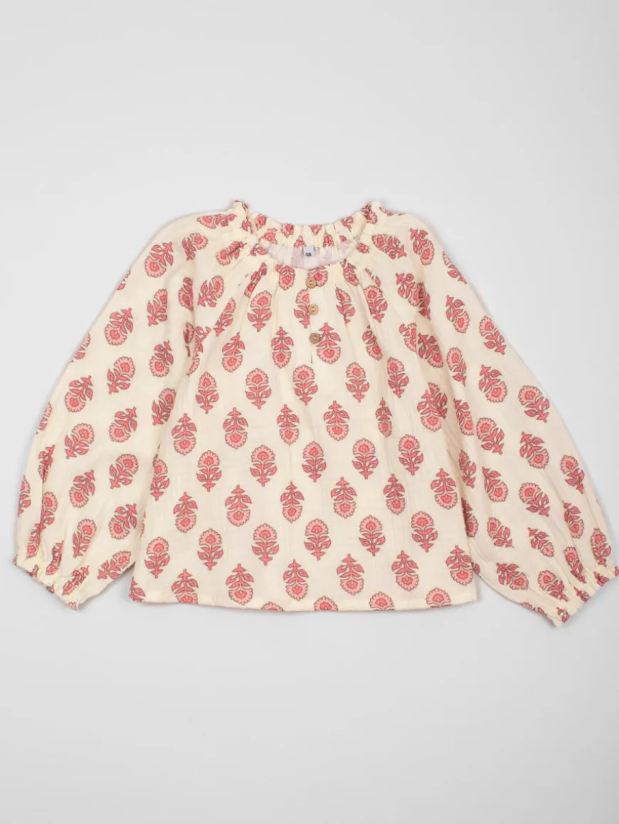 Tunique fleurs gaze de coton