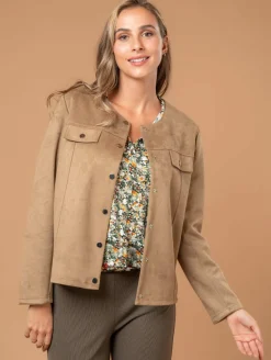 Veste courte effet daim
